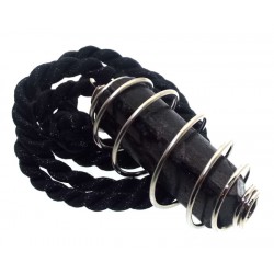 Black Tourmaline Gemstone Trillion Point Spiral Pendant